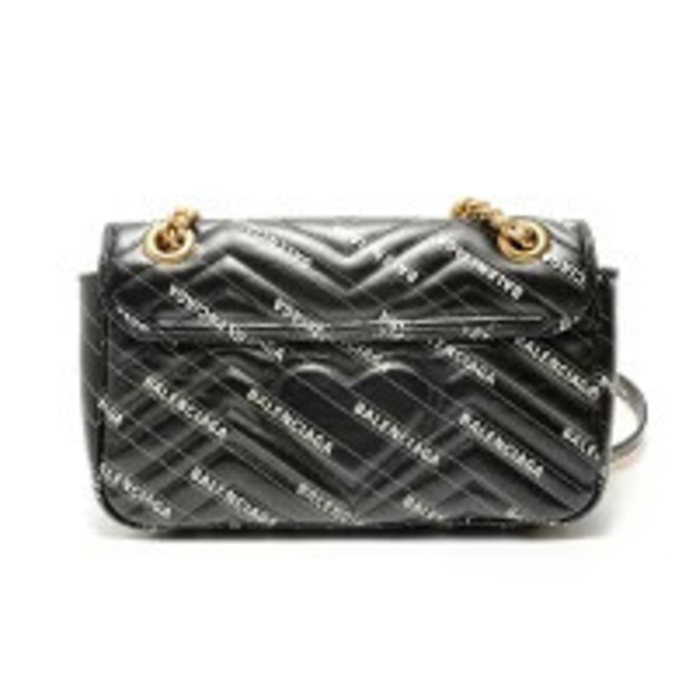 Gucci Balenciaga Collaboration GG Marmont Shoulder Bag Black